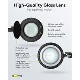 goobay Lámpara lupa LED con pinza 10W, Luz de LED negro