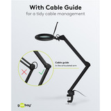 goobay Lámpara lupa LED con pinza 10W, Luz de LED negro