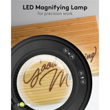 goobay Lámpara lupa LED con pinza 10W, Luz de LED negro