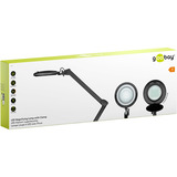 goobay Lámpara lupa LED con pinza 10W, Luz de LED negro
