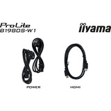 iiyama ProLite B1980S-W1 pantalla para PC 48,3 cm (19") 1280 x 1024 Pixeles SVGA LED Blanco, Monitor LED blanco (mate), 48,3 cm (19"), 1280 x 1024 Pixeles, SVGA, LED, 3 ms, Blanco
