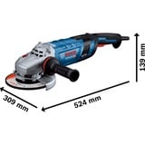 Bosch GWS 30-180 PB amoladora angular 18 cm 2800 W 5,7 kg azul/Negro, 18 cm, Corriente alterna, 5,7 kg, Motor sin escobillas