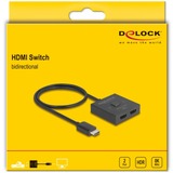 DeLOCK Conmutador HDMI 2 > 1 bidireccional 8K negro
