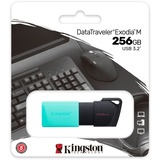 Kingston DataTraveler 256GB USB3.2 Gen1 Exodia M (Negro + Turquesa), Lápiz USB turquesa/Negro, 256 GB, USB tipo A, 3.2 Gen 1 (3.1 Gen 1), Deslizar, 10 g, Negro, Turquesa