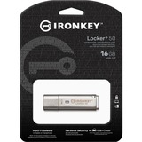 Kingston IronKey Locker+ 50 16 GB, Lápiz USB aluminio