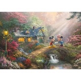 Schmidt Spiele Thomas Kinkade Studios: Mickey & Minnie en la lata metálica nostálgica, Puzzle 
