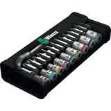 Wera 8100 SA 10 Juego de carraca Zyklop Metal, en pulgadas, 1/4", Kit de herramientas negro/Verde