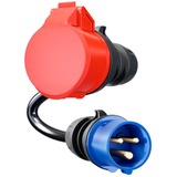 go-e Adaptador para Gemini flex 11 kW, CEE rojo trifásico 16A > CEE azul 16A negro
