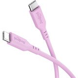 goobay Cable de silicona USB 2.0 rosa, conector USB-C > conector USB-C rosa neón