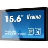 iiyama ProLite TF1634MC-B8X pantalla para PC 39,6 cm (15.6") 1920 x 1080 Pixeles Full HD LED Pantalla táctil Multi-usuario Negro, Pantalla de gran formato negro, 39,6 cm (15.6"), 1920 x 1080 Pixeles, Full HD, LED, Negro