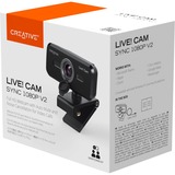 Creative Live! Cam Sync 1080p V2, Webcam negro