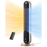 DREO Ventilador de torre y calefactor 806S, Termoventiladores plateado/Negro