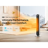 DREO Ventilador de torre y calefactor 806S, Termoventiladores plateado/Negro