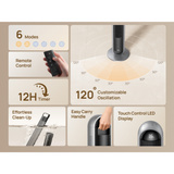 DREO Ventilador de torre y calefactor 806S, Termoventiladores plateado/Negro