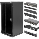 Digitus Juego de red de 254 mm (10") - 12UA, 312 x 300 mm (anch. x alt.), Armario IT negro, 312 x 300 mm (anch. x alt.), Rack o bastidor independiente, 12U, 30 kg, Bloqueo del teclado, Rieles de rack, Negro