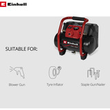 EINHELL Compresor a batería Power X-Change TE-AC 36/150 Li OF - Solo, 36 Voltios (2x18V) negro/Rojo