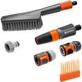 GARDENA Equipo básico Cleansystem con cepillo de mano S suave, Cepillos de lavado gris/Naranja