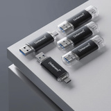 Intenso Twist Line 256 GB, Lápiz USB antracita/Transparente