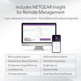 Netgear Insight Cloud Managed WiFi 6 AX3600 Dual Band Access Point (WAX620) 3600 Mbit/s Blanco Energía sobre Ethernet (PoE), Punto de acceso blanco, 3600 Mbit/s, 1200 Mbit/s, 2400 Mbit/s, 100,1000,2500 Mbit/s, IEEE 802.11ax, IEEE 802.11i, IEEE 802.3af, IEEE 802.3at, Multi User MIMO