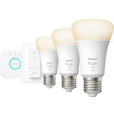 Philips Hue Kit de inicio: 3 bombillas inteligentes E27 (1100) + regulador de intensidad, Lámpara LED Philips Hue White Kit de inicio: 3 bombillas inteligentes E27 (1100) + regulador de intensidad, Bombilla inteligente, Blanco, Bluetooth/Zigbee, LED integrado, E27, Blanco suave