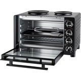 Unold 68885 cocina Cocina independiente Eléctrico Cerámico Negro, Mini horno negro, Cocina independiente, Negro, Giratorio, Negro, Metal, Vidrio