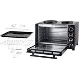 Unold 68885 cocina Cocina independiente Eléctrico Cerámico Negro, Mini horno negro, Cocina independiente, Negro, Giratorio, Negro, Metal, Vidrio