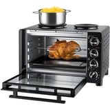Unold 68885 cocina Cocina independiente Eléctrico Cerámico Negro, Mini horno negro, Cocina independiente, Negro, Giratorio, Negro, Metal, Vidrio