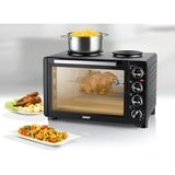 Unold 68885 cocina Cocina independiente Eléctrico Cerámico Negro, Mini horno negro, Cocina independiente, Negro, Giratorio, Negro, Metal, Vidrio