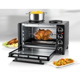 Unold 68885 cocina Cocina independiente Eléctrico Cerámico Negro, Mini horno negro, Cocina independiente, Negro, Giratorio, Negro, Metal, Vidrio