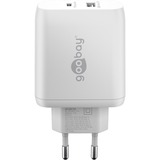 goobay Cargador rápido dual USB-C PD 45 vatios blanco