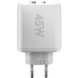 goobay Cargador rápido dual USB-C PD 45 vatios blanco