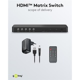goobay Conmutador matriz HDMI 4 a 2 (4K @ 60Hz), Splitter HDMI negro