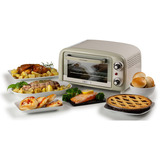Ariete 3919/03 10 L 800 W Beige Parrilla, Mini horno blanco/Verde claro, 10 L, Beige, Independiente, Giratorio, 90 - 230 °C, Mecánico