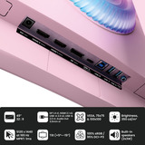 Arozzi Nova 49TUW165, Monitor de gaming rosa neón