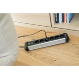 Brennenstuhl Regleta Premium-Alu-Line 6 tomas negro/Plateado