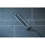 Brennenstuhl Regleta Premium-Alu-Line 6 tomas negro/Plateado