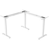 Digitus Estructura de mesa ajustable en altura eléctrica, forma en L de 90°, Bastidor blanco