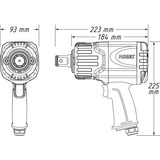 Hazet Llave de impacto Twin Turbo 9014TT, 1", Tornillo de percusión negro/Azul