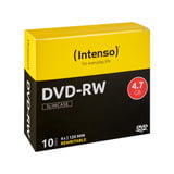Intenso DVD-RW 4.7GB, 4x 4,7 GB 10 pieza(s), DVDs vírgenes 4x, DVD-RW, 120 mm, Caja de cd, 10 pieza(s), 4,7 GB