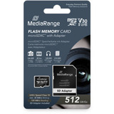 MediaRange 512 GB microSDXC, Tarjeta de memoria negro