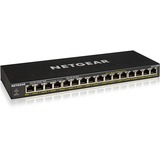 Netgear GS316P No administrado Gigabit Ethernet (10/100/1000) Energía sobre Ethernet (PoE) Negro, Interruptor/Conmutador No administrado, Gigabit Ethernet (10/100/1000), Bidireccional completo (Full duplex), Energía sobre Ethernet (PoE), Montaje de pared