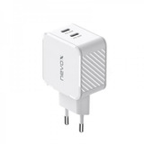 Nevox Cargador 45W DUAL USB-C (PD) QC3.0 GaN blanco