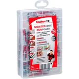 fischer Caja Meister DUOPOWER corta / larga + tornillo, Pasador gris claro/Rojo
