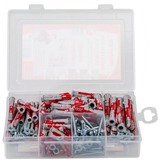 fischer Caja Meister DUOPOWER corta / larga + tornillo, Pasador gris claro/Rojo