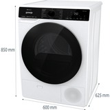 gorenje DPNA93W secadora Independiente Carga frontal 9 kg Blanco, Secadoras con bomba de calor blanco/Negro, Independiente, Carga frontal, Bomba de calor, Blanco, Giratorio, Derecho