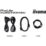 iiyama XUB2493HSU-B7 pantalla para PC 60,5 cm (23.8") 1920 x 1080 Pixeles Full HD LED Negro, Monitor LED negro (mate), 60,5 cm (23.8"), 1920 x 1080 Pixeles, Full HD, LED, 1 ms, Negro