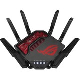 ASUS ROG Rapture GT-BE19000 router inalámbrico Multi-Gigabit Ethernet Tribanda (2.4 GHz / 5 GHz / 6 GHz) Negro, Rojo Wi-Fi 7 (802.11be), Tribanda (2.4 GHz / 5 GHz / 6 GHz), Ethernet, Negro, Rojo, Router de sobremesa