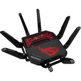 ASUS ROG Rapture GT-BE19000 router inalámbrico Multi-Gigabit Ethernet Tribanda (2.4 GHz / 5 GHz / 6 GHz) Negro, Rojo Wi-Fi 7 (802.11be), Tribanda (2.4 GHz / 5 GHz / 6 GHz), Ethernet, Negro, Rojo, Router de sobremesa