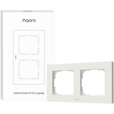 Aqara Marco de interruptor H2 EU (2-Gang), Bastidor de instalación blanco