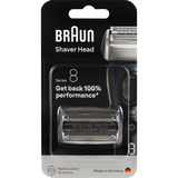 Braun Series 8 83 M Cabezal para afeitado, Cabezal de afeitado plateado, Cabezal para afeitado, 1 cabezal(es), Negro, Acero inoxidable, 18 mes(es), Braun, Series 8